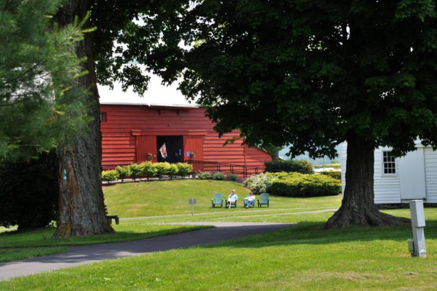 A converted barn is now the Visitors Center at Blenheim-Gilboa